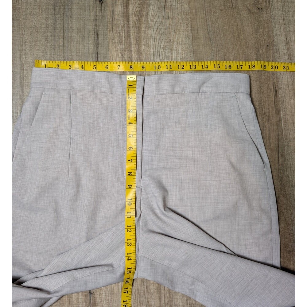 Tory Burch Size 14 Trouser Pants Wide Leg High Waist Taupe Suiting Melange - Picture 7 of 8